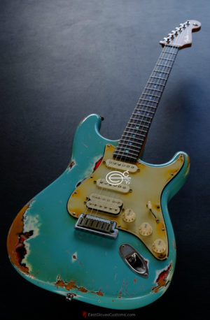 Fender Stratocaster Deluxe Daphne Blue HSS Aged Heavy Relic (SOLD)