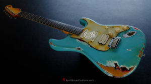 Fender Stratocaster Deluxe Daphne Blue HSS Aged Heavy Relic (SOLD) - Image 4