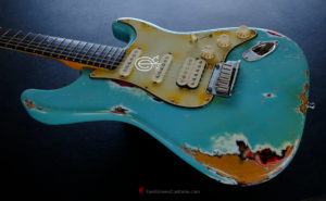 Fender Stratocaster Deluxe Daphne Blue HSS Aged Heavy Relic (SOLD) - Image 5