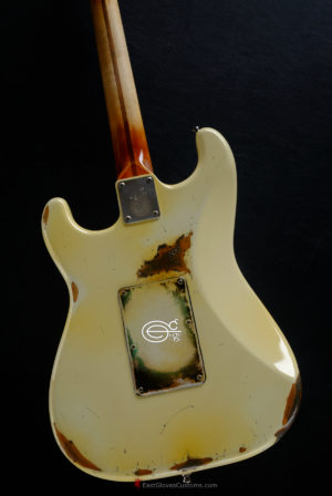 Fender Stratocaster Scalloped Neck w/ Floyd Rose Vintage White Made in USA Aged Relic (SOLD) - Image 9