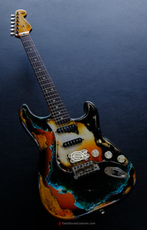Fender Stratocaster Black/Blue over Sunburst Inspired by Joe Strummer Aged Heavy Relic (RARE)(SOLD) - Image 3