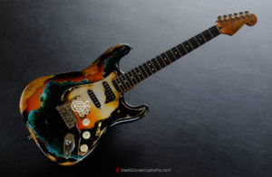 Fender Stratocaster Black/Blue over Sunburst Inspired by Joe Strummer Aged Heavy Relic (RARE)(SOLD) - Image 8