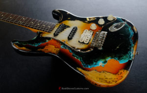 Fender Stratocaster Black/Blue over Sunburst Inspired by Joe Strummer Aged Heavy Relic (RARE)(SOLD) - Image 6