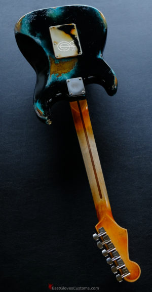 Fender Stratocaster Floyd Rose Black/Blue Inspired by Joe Strummer Aged Heavy Relic (RARE)(SOLD) - Image 14