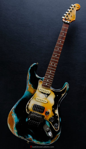 Fender Stratocaster Floyd Rose Black/Blue Inspired by Joe Strummer Aged Heavy Relic (RARE)(SOLD) - Image 11