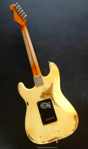 Fender Stratocaster Vintage White FN Series with Gold Leaf Made in USA Aged Relic (Rare)(SOLD) - Image 6