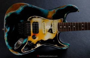 Fender Stratocaster Floyd Rose Black/Blue Inspired by Joe Strummer Aged Heavy Relic (RARE)(SOLD) - Image 8