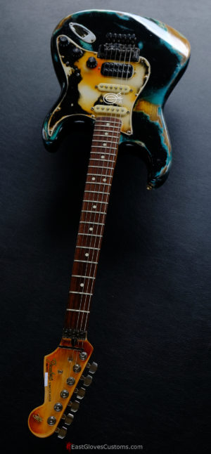 Fender Stratocaster Floyd Rose Black/Blue Inspired by Joe Strummer Aged Heavy Relic (RARE)(SOLD) - Image 13