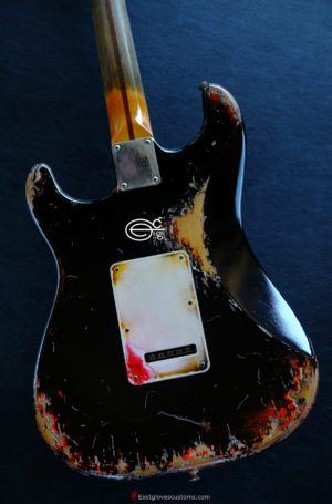 Fender Stratocaster Black over Orange Heavy Aged Relic (SOLD) - Image 5