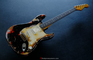 Fender Stratocaster Black over Orange Heavy Aged Relic (SOLD) - Image 6