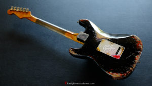 Fender Stratocaster Black over Orange Heavy Aged Relic (SOLD) - Image 7
