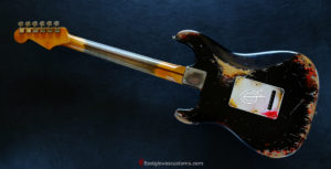 Fender Stratocaster Black over Orange Heavy Aged Relic (SOLD) - Image 9