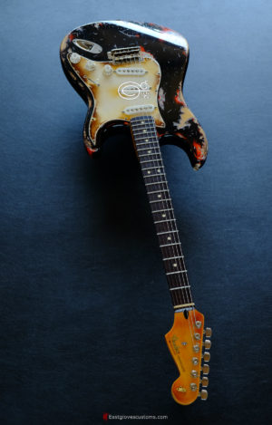 Fender Stratocaster Black over Orange Heavy Aged Relic (SOLD) - Image 10