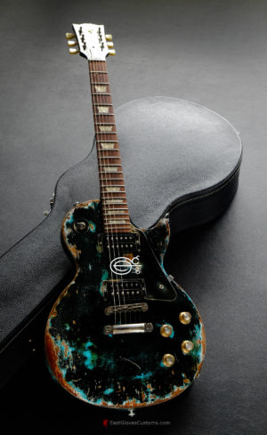 Gibson Les Paul Studio Black over Blue inspired by Joe Strummer Tele Heavy Aged Relic (SOLD)