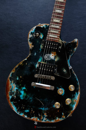 Gibson Les Paul Studio Black over Blue inspired by Joe Strummer Tele Heavy Aged Relic (SOLD) - Image 6