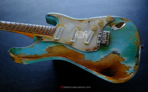 Peavey Stratocaster Style Daphne Blue Made in USA Heavy Aged Relic (SOLD) - Image 6