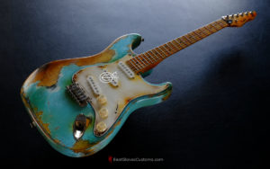 Peavey Stratocaster Style Daphne Blue Made in USA Heavy Aged Relic (SOLD) - Image 8
