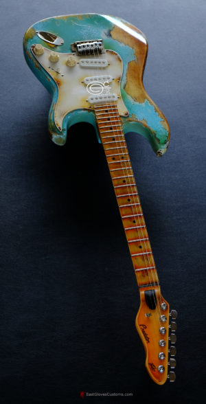Peavey Stratocaster Style Daphne Blue Made in USA Heavy Aged Relic (SOLD) - Image 10