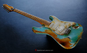 Peavey Stratocaster Style Daphne Blue Made in USA Heavy Aged Relic (SOLD) - Image 3