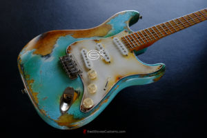 Peavey Stratocaster Style Daphne Blue Made in USA Heavy Aged Relic (SOLD)