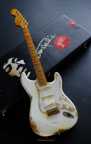 Fender Stratocaster Artist Series Jimi Hendrix Olympic White with Custom Hardcase Heavy Aged Relic (SOLD)