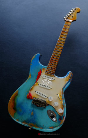 Fender Stratocaster Daphne Blue/Pelham Blue Tex-Mex Made in USA Medium Relic Aged (RARE)(SOLD) - Image 4