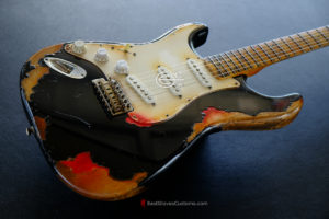 Fender Stratocaster 60th Anniversary Black Left Handed Heavy Aged Relic (Hidden)