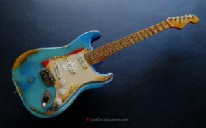 Fender Stratocaster Daphne Blue/Pelham Blue Tex-Mex Made in USA Medium Relic Aged (RARE)(SOLD) - Image 2