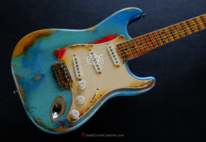 Fender Stratocaster Daphne Blue/Pelham Blue Tex-Mex Made in USA Medium Relic Aged (RARE)(SOLD) - Image 9