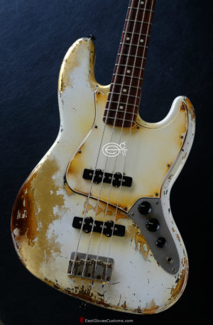 Fender Jazz Bass Vintage White Gold Edition Heavy Aged Relic by East Gloves Customs (RARE) - Image 4