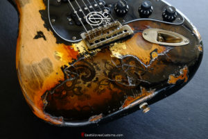 Fender Stratocaster FSR Paisley HSS Black/Gold Leaf Heavy Aged Relic (RARE)(SOLD) - Image 4