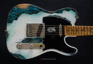 Fender Telecaster 50th Anniversary Olympic White over Blue Zebra Heavy Aged Relic (SOLD)