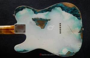Fender Telecaster 50th Anniversary Olympic White over Blue Zebra Heavy Aged Relic (SOLD) - Image 6