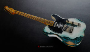 Fender Telecaster 50th Anniversary Olympic White over Blue Zebra Heavy Aged Relic (SOLD) - Image 3
