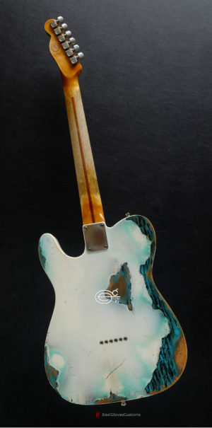 Fender Telecaster 50th Anniversary Olympic White over Blue Zebra Heavy Aged Relic (SOLD) - Image 8
