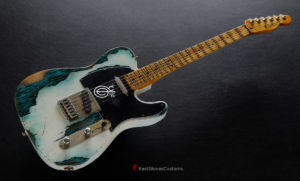 Fender Telecaster 50th Anniversary Olympic White over Blue Zebra Heavy Aged Relic (SOLD) - Image 9