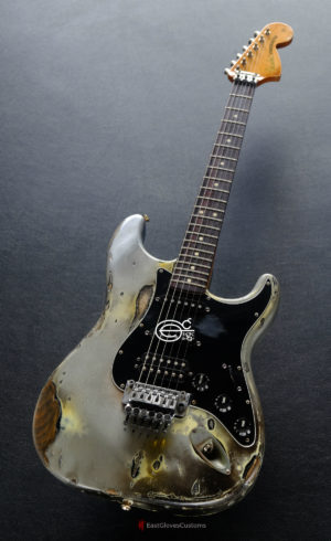 Fender Stratocaster Deluxe Series HSS Terminator Metallic Silver Floyd Rose Heavy Relic (SOLD) - Image 3