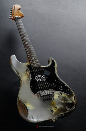 Fender Stratocaster Deluxe Series HSS Terminator Metallic Silver Floyd Rose Heavy Relic (SOLD)