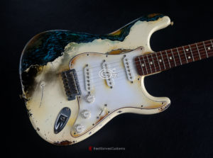 Fender Stratocaster Vintage White over Blue Zebra Heavy Aged Relic (SOLD) - Image 5