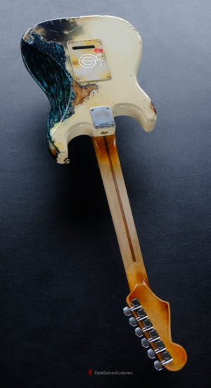 Fender Stratocaster Vintage White over Blue Zebra Heavy Aged Relic (SOLD) - Image 11