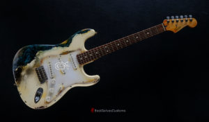 Fender Stratocaster Vintage White over Blue Zebra Heavy Aged Relic (SOLD) - Image 6