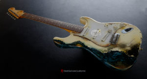 Fender Stratocaster Vintage White over Blue Zebra Heavy Aged Relic (SOLD) - Image 2
