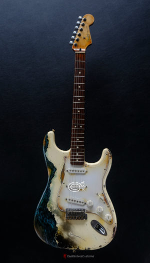 Fender Stratocaster Vintage White over Blue Zebra Heavy Aged Relic (SOLD) - Image 8