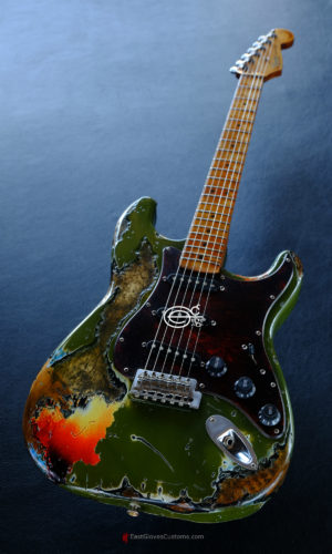 Fender Stratocaster Olive Green Over Sunburst Heavy Aged Relic (SOLD)