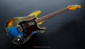 Fender Stratocaster HSS Pelham Blue over Yellow/Sunburst Heavy Aged Relic (SOLD) - Image 13