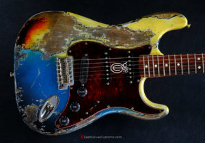 Fender Stratocaster HSS Pelham Blue over Yellow/Sunburst Heavy Aged Relic (SOLD) - Image 11