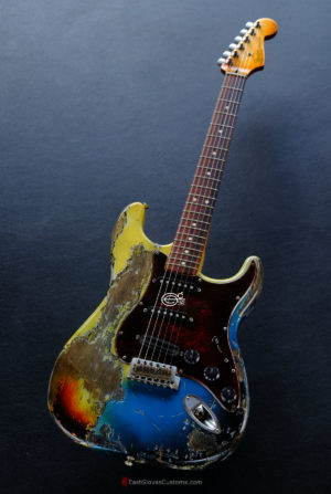 Fender Stratocaster HSS Pelham Blue over Yellow/Sunburst Heavy Aged Relic (SOLD) - Image 2