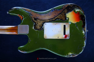 Fender Stratocaster Olive Green Over Sunburst Heavy Aged Relic (SOLD) - Image 7