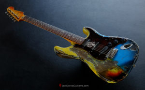 Fender Stratocaster HSS Pelham Blue over Yellow/Sunburst Heavy Aged Relic (SOLD) - Image 5