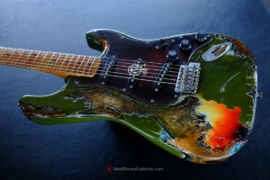Fender Stratocaster Olive Green Over Sunburst Heavy Aged Relic (SOLD) - Image 4